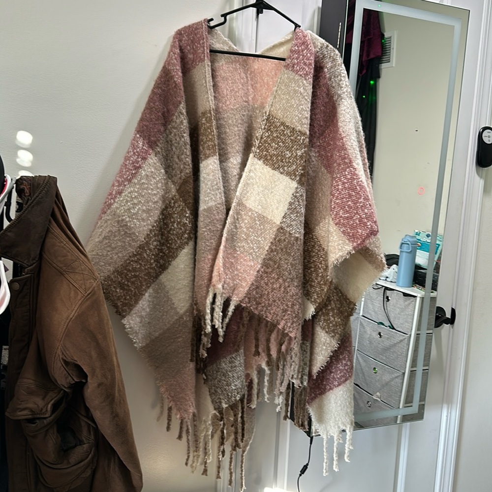 plaid pancho